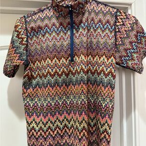 Kerrits Equestrian YOUTH L Multicolor Zigzag Pattern Shirt